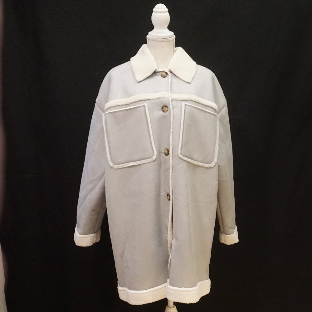 Universal Thread Smoke Wisp Midi Faux Swede Jacket Sherpa Lined Women’s XXL